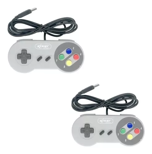 Kit C/2 Controle Super Nintendo Snes Joystick Usb Jogos Emulador Pc