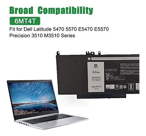 Batería De Repuesto Jiazijia 6mt4t Hk6dv Para Dell Latitude