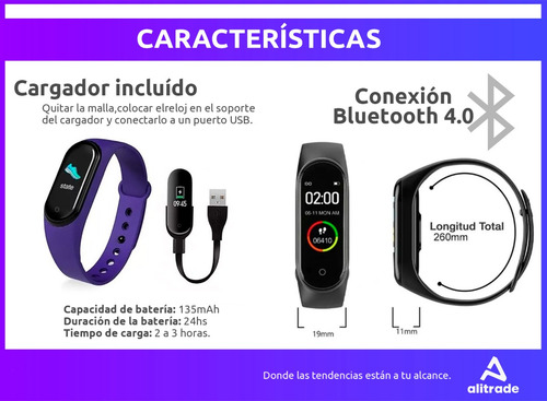 Imagen 7 de 10 de Smartband Reloj Inteligente Deportivo Bluetooth Calorías