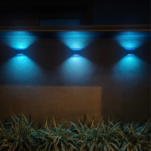 1 Arandela Externa Bivolt Completa Parede Muro Jardim Estrutura Azul 127/220v