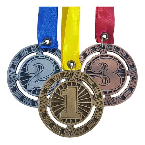 9 Medallas Metálica Diseño 1ero 2do Y 3er Lugar