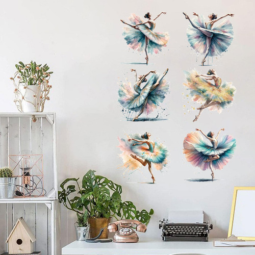 Calcomanías De Pared Para Niña De Ballet, Pegatinas De