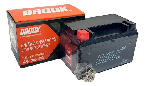 Bateria Motos Drook Ytx7a-bs Gel Cbx250