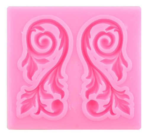 Molde De Fondant Barroco Con Borde De Encaje De Silicona Par