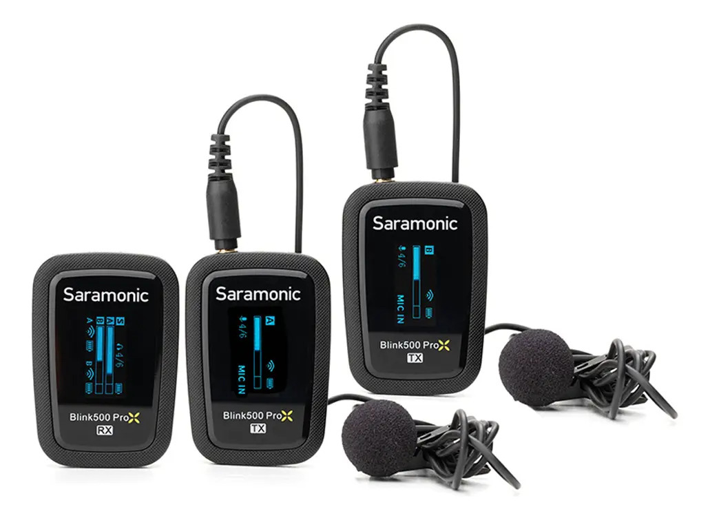 Microfone Lapela Sem Fio Saramonic Blink500 ProXB2 Duplo Preto