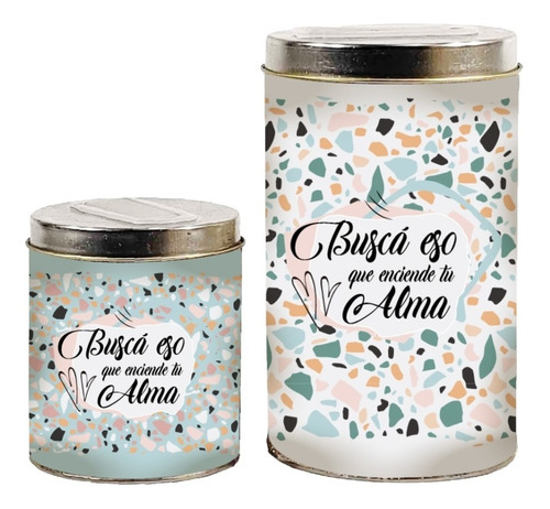 Latas Con Frases Set Yerbera Azucarera Con Pico Vertedor 