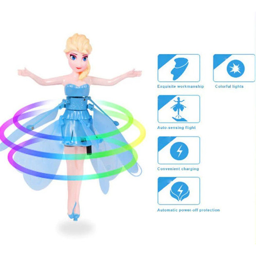 Elsa Boneca Frozen Disney Voa E Gira Brinquedo Usb