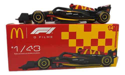 Miniatura Carro Fórmula 1 Mc Donalds F1 O Filme 1/43 Vermelho