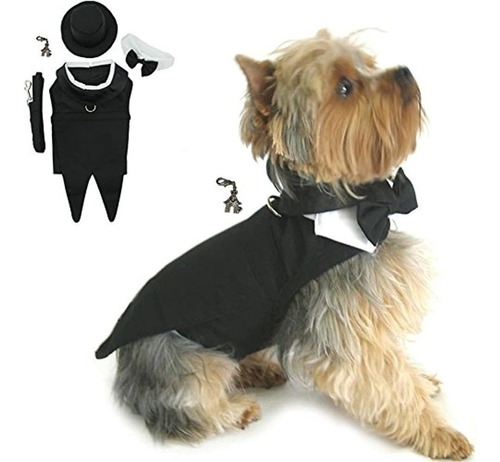 Doggie Diseño Boda Formal Esmoquin Traje De Arnes Con Clip