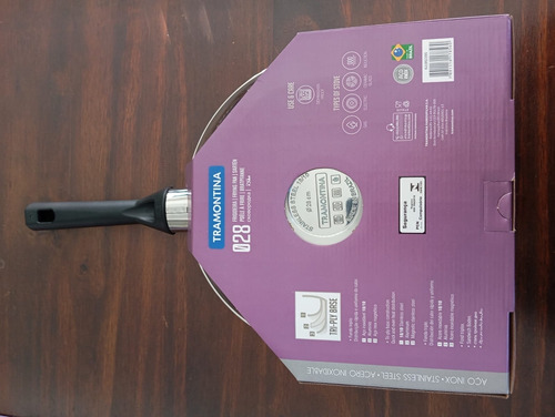 Sarten Acero Inoxidable Tramontina 28cm Gris