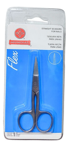 Tesoura De Unha Mundial Flex Bc-322 Ponta Reta