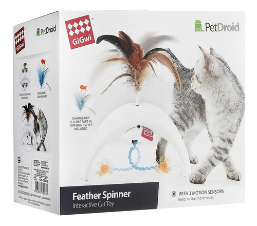 Gigwi® Juguete Interactivo Feather Spinner Pet Droid Gatos