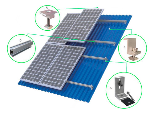 Perfil Riel Aluminio Trsiol Soporte Paneles Solares 3,50m