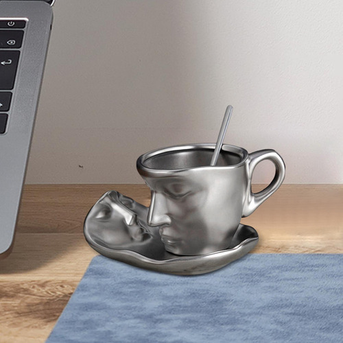 Elegante Juego De Tazas De Café De Cerámica Con Platillo Y