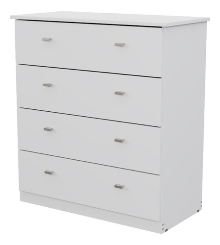 Cajonera 4 Cajones Cómoda Chifonier Melamina Mueble Armado Blanco