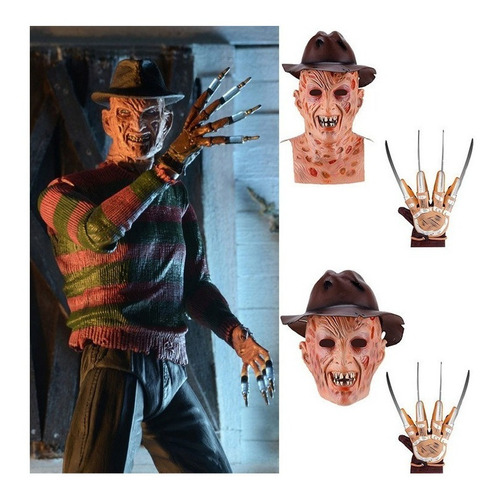 Máscara De Terror De Freddy Krueger Para Halloween, Fiesta