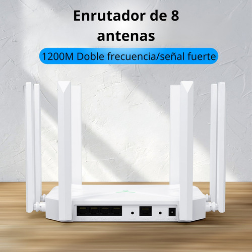 Mazoom E-u19 Router Wifi 1200mbps 2.4/5ghz Router Rompemuros Amplificador Wifi Extensor Rango Repetidor Señal De 8 Antena 127V Color Blanco