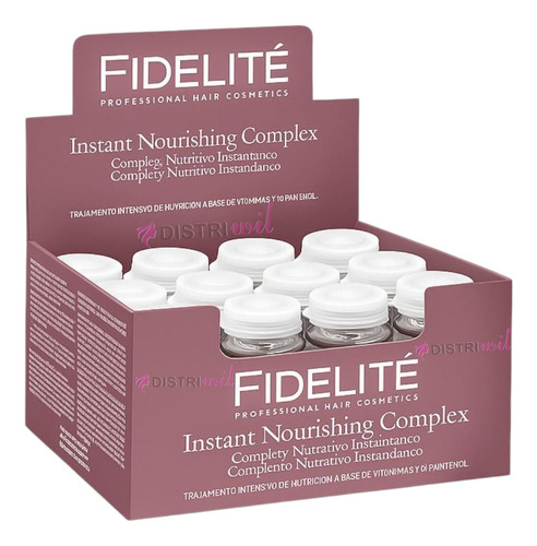 Caja De Ampollas Complejo Nutritivo X12 Unidades Fidelite Recupera la Nutricion Natural A Tu Cabello Suavidad Antifrizz Hidratacion Brillo Humectacion Reparacion Reestructurante