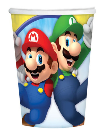 Vaso Desechable Super Mario Nintendo 12 Piezas - Kiwimario
