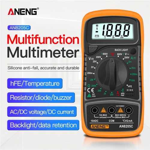 Testador De Voltagem De Amperímetro Digital Aneng An8205c