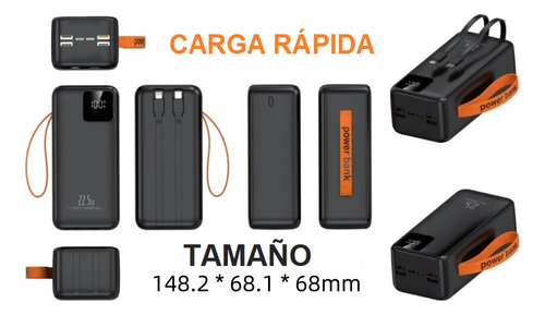 Batería Externa Portátil Carga Rápida Cargador Power Bank 50000 Mah Blanco