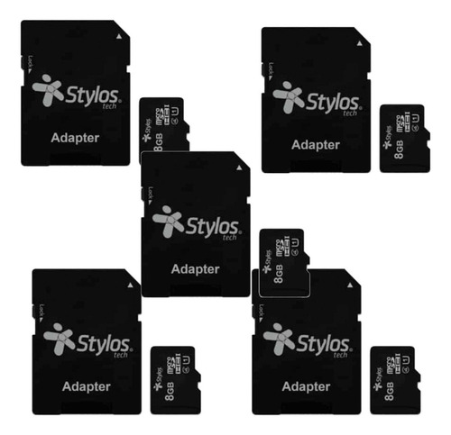 Kit 10 Tarjeta De Memoria 8gb Stylos Stmsd81b Adaptador Sd