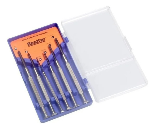 Kit Chaves De Precisão 6 Peças Reparo Relógio Oculos Celular