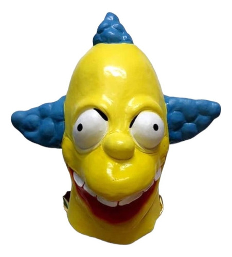 Mascara Del Payaso Krusty Los Simpson Color Amarillo/azul