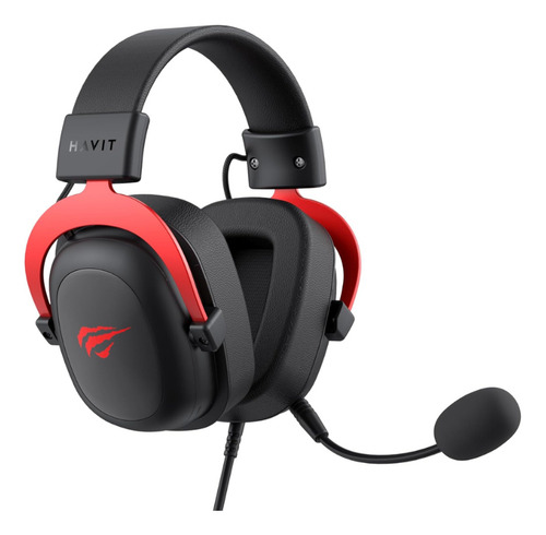 Headset Gamer Havit Hv-h2002d 20khz Com Fio Preto/vermelho Cor Preto