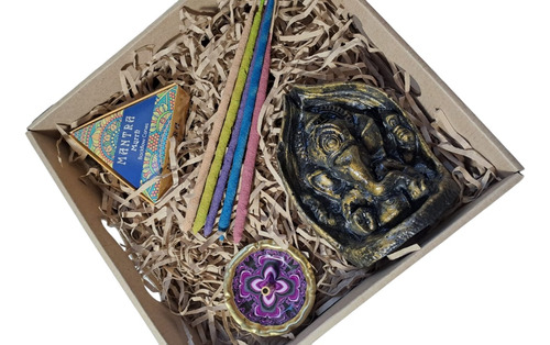 Kit Aromatico Caja De Regalo Cascada Ganesha Sahumerios C4
