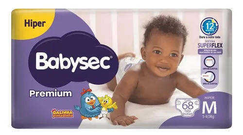 Fralda Babysec Premium M 68 unidades