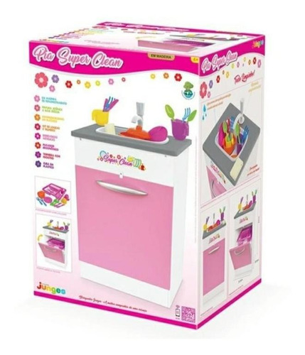 Pia Infantl Super Clean Rosa Em Madeira Junges