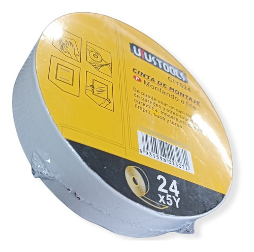 Imagen 1 de 8 de Cinta Adhesiva Espuma Doble Faz Rollo 24mm X 5y Ciy024 Uyus