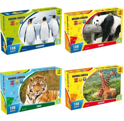 Jogo Quebra Cabeça Zoo Tigre 108 Peças Nig - Nig Brinquedos