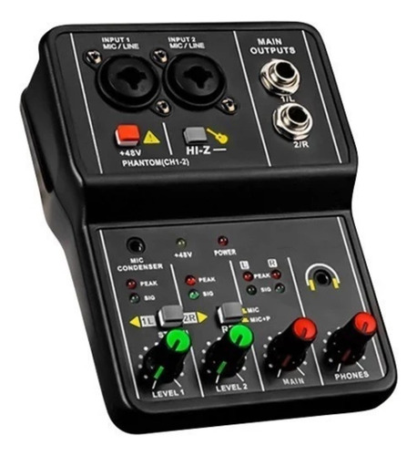 Mesa Mixer Placa De Som Lelong Interface De Audio Usb Pc