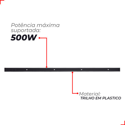 Trilho Sobrepor T1 Eletrificado Pop 500w 1metro Para Spot Iluminação Versátil Teto Cod: 251931513 Avant