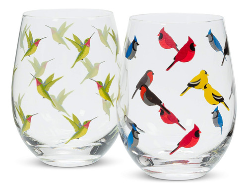 Abbott Collection Hummingbird Stemlet Goblet-5 H