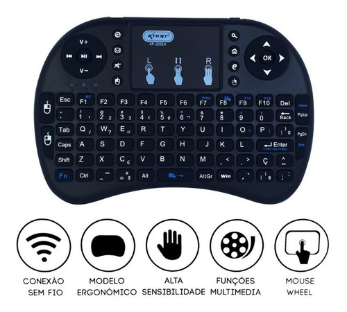 Imagem 4 de 5 de Mini Teclado Controle Remoto Sem Fio Para Tv E Tv Box