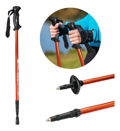 Bastao De Caminhada Trek Pro Sistema Anti-shock/ 1,35m -65cm