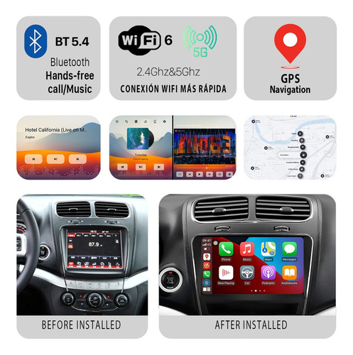 Estéreo Android Para Dodge Journey 2011-2020 Carplay Wireles