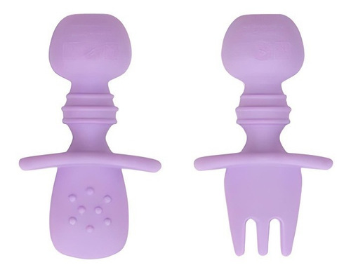 Juego De Cuchara Y Tenedor Bumkins De Silicona Lavanda