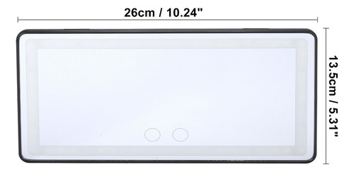 Espejo Retrovisor Interior Espejo Cosmético Led Negro