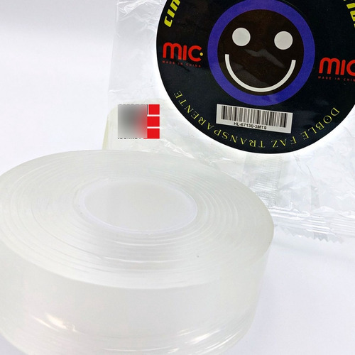 2 Cintas De Nano Gel Lavable Doble Faz Transparente 6 Metros