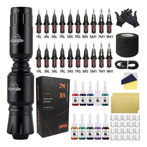 Kit De Tatuaje Inalámbrico Pen Rotativa Mas Accesorios