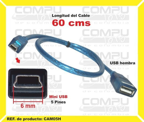 Cable Usb A Miniusb 5 Pines Ref: Cam05h Computoys Sas