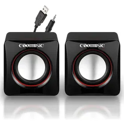 Caixa Caixinha De Som Potente Pc Notebook Subwoofer Para Computador 6w Usb P2 Alto Falante De Mesa Coolmusic - R$ 23,40