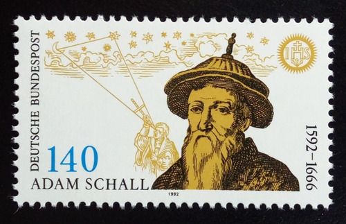 Alemania, Sello Mi 1607 Johann Adam Schall 1992 Mint L16230