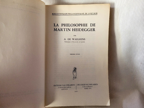 Imagen 4 de 10 de La Philosophie De Martin Heidegger Waelhens Univ Louvain
