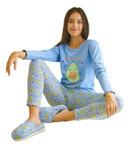 Pijama Invierno Dama Mujer Avocado Palta Emmy 5709 Especial 