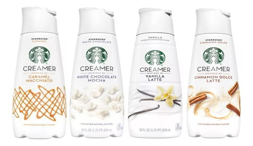 Pack Crema Para Café Starbucks 4 Sabores Diferentes 828ml